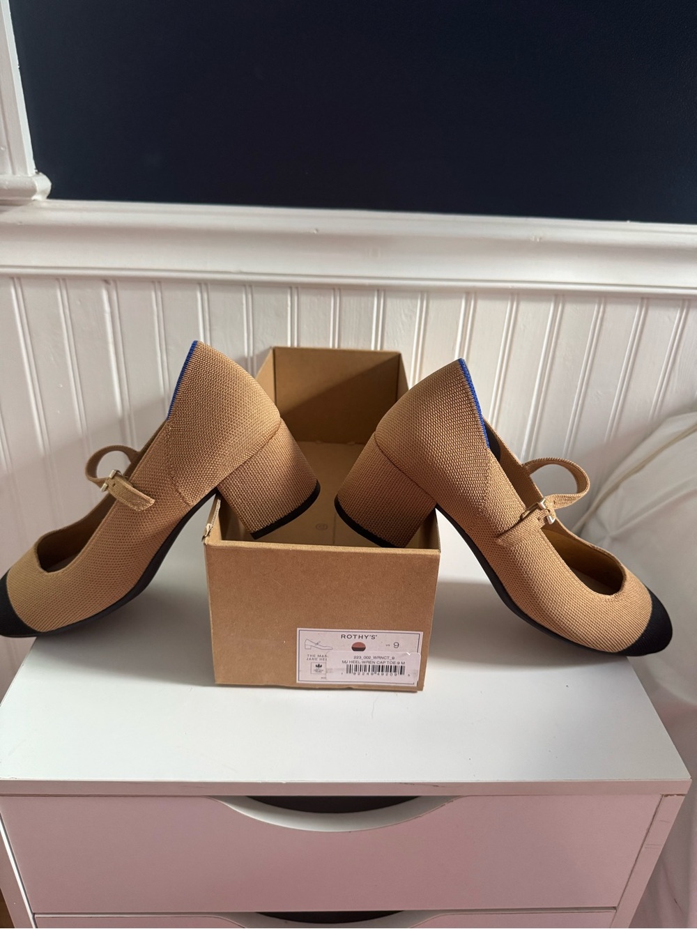 Rothy’s Women's Two-Tone Mary Jane Block Heel Shoes - Brown & Black Size 9 - Picture 6 of 7